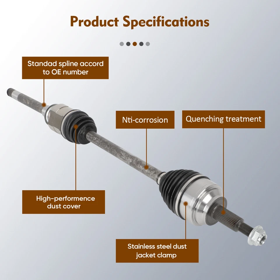 AWD Front Right CV Axle For Jeep Grand Cherokee WK2 2011-2022 for Dodge Durango - Image 3 of 4