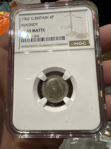 1902 Great Britain 4P Maundy Slabbed by NGC PF63 Matte