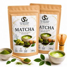 Thé Vert Matcha Poudre 2 x100g Pur Premium - Énergie Naturelle Détox Antioxydant