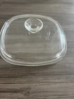 VTG Pyrex Corning Ware A-9-C Square Replacement Lid Only Clear Glass