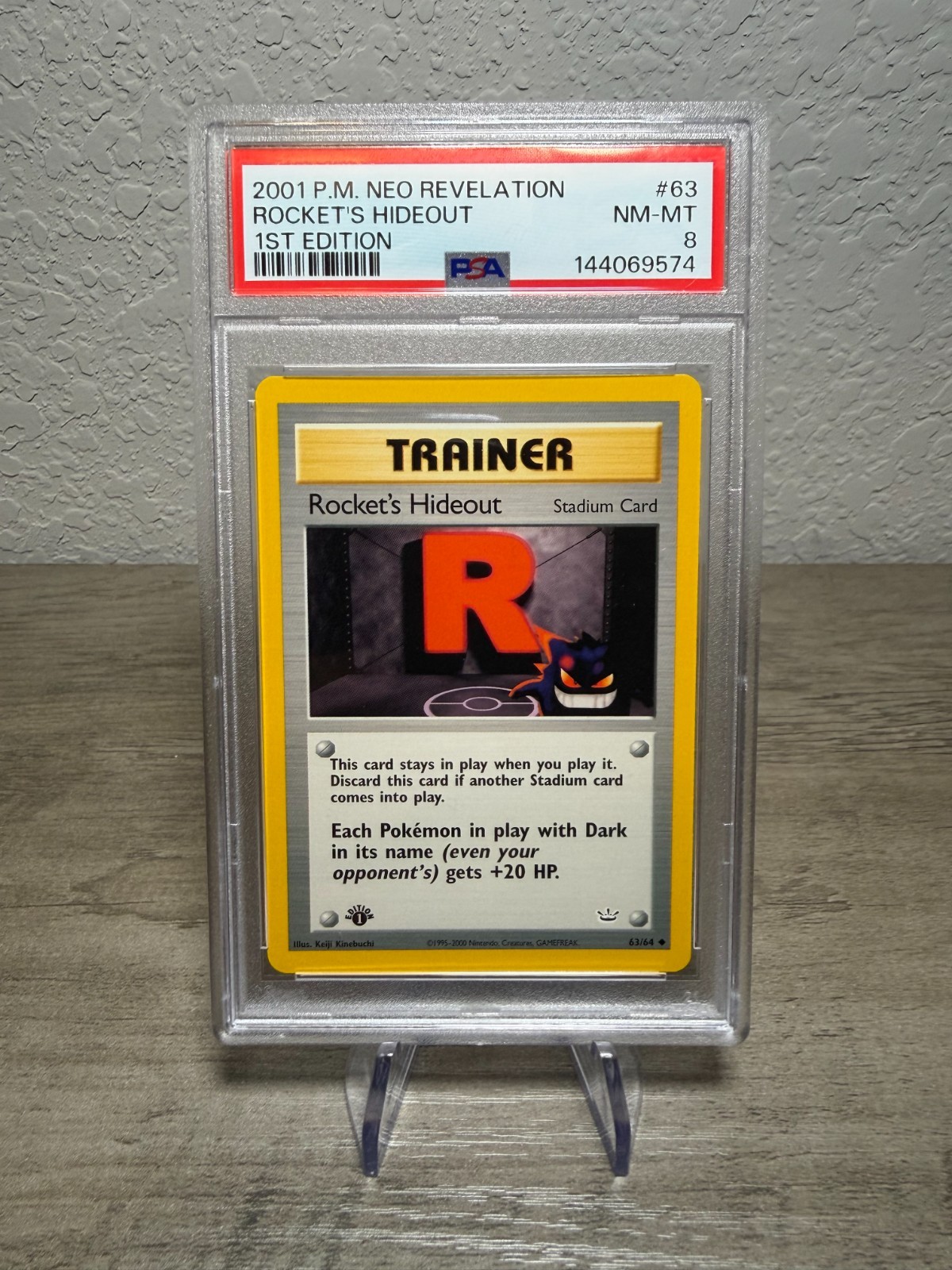 Rocket's Hideout 63/64 Neo Revelation 1st Edition NM-MT PSA 8 Low Pop!