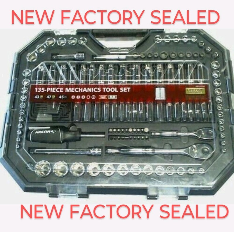 NEW FACTORY SEALED HUSKY 135 PIECE MECHANICS TOOL SET 1/4 3/8 H135CLMTS HOMEDEPO