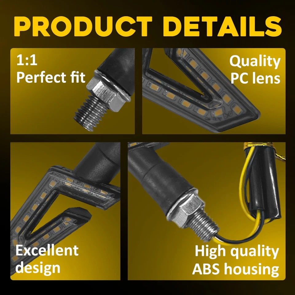 Luces de señal de giro LED ámbar 4 piezas para Suzuki DRZ400SM DR650SE DR350 DR200 Foto 3 de 4