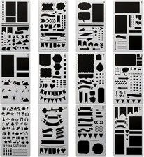 12 Pcs Reusable Journal Stencils Set for Bullet Journaling  Scrapbooking