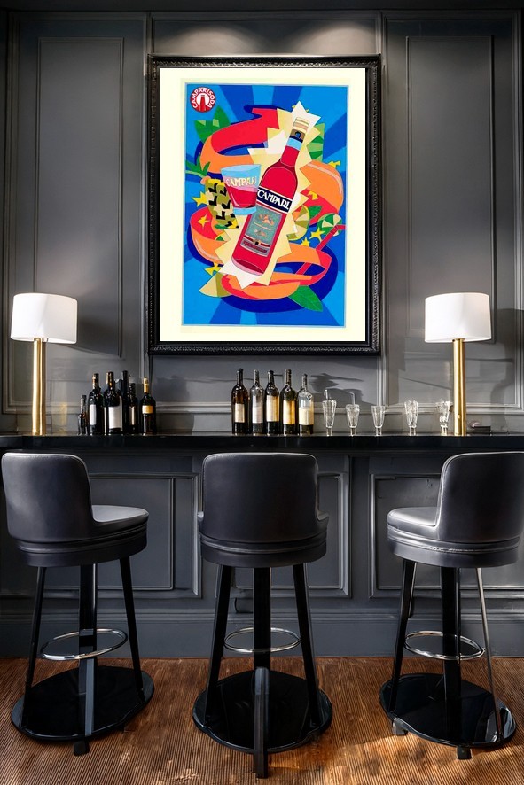 Poster poster advertising print aperitif Bitter Campari Milano 50x70 cm.
