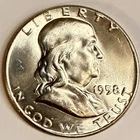 1958-P Franklin Silver Half Dollar BU Uncirculated 90% Silver Coin