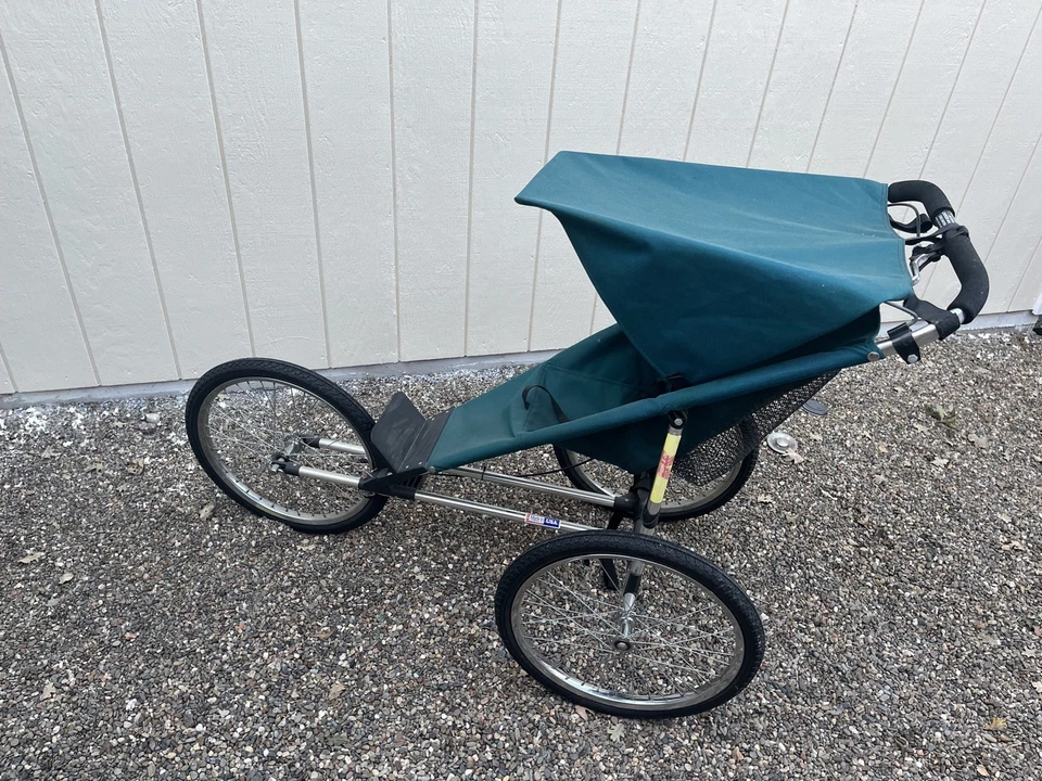 Cochecito de bebé Jogger - Plegable con cestas traseras e inferiores, freno y correa de seguridad - Foto 3 de 4