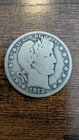 1912-S Barber Half Dollar, Circulated, VG/VG+ Condition, 90% Silver Coin