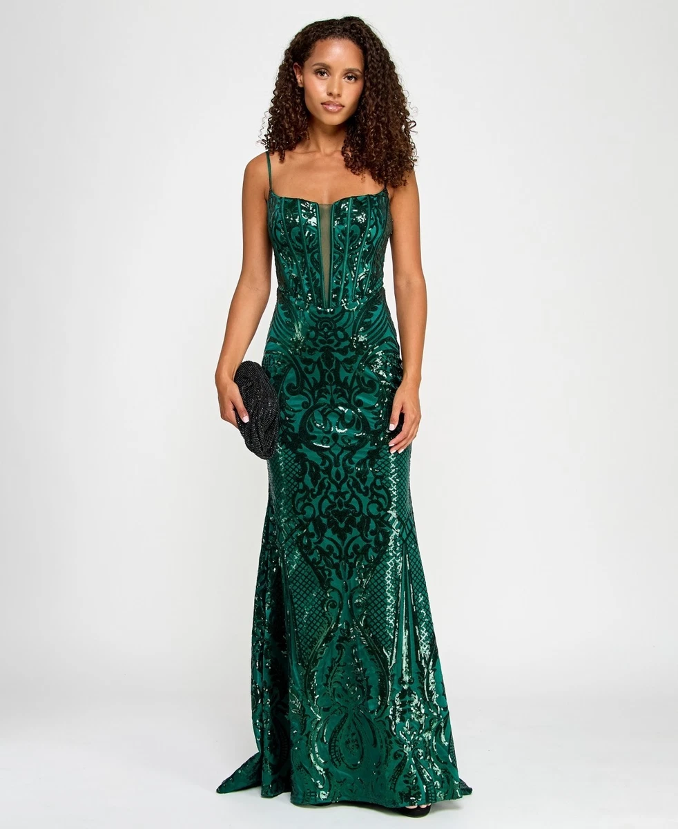 beaded bodice formal dress Strapless Long Satin Prom Dress with Beaded Corset Gold / 8