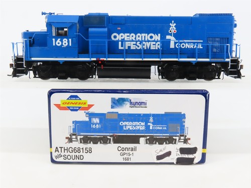 Escala HO Athearn Genesis G68158 CR Conrail GP15-1 diésel #1681 con CCC y sonido  | Condition: Used