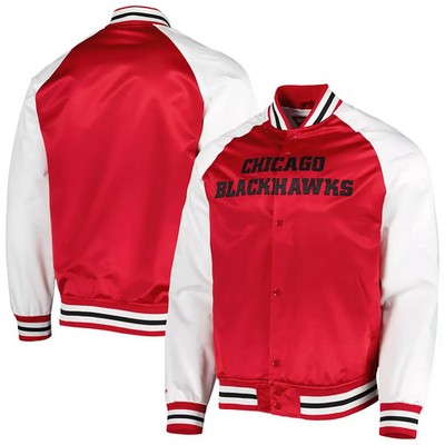 Chicago Blackhawks NHL Mitchell & Ness Primetime Light Weight Satin Jacke Rot-2X