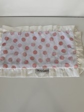 Minky Couture Pink Polka Dots Soft Security Blanket Lovey Satin Ruffle