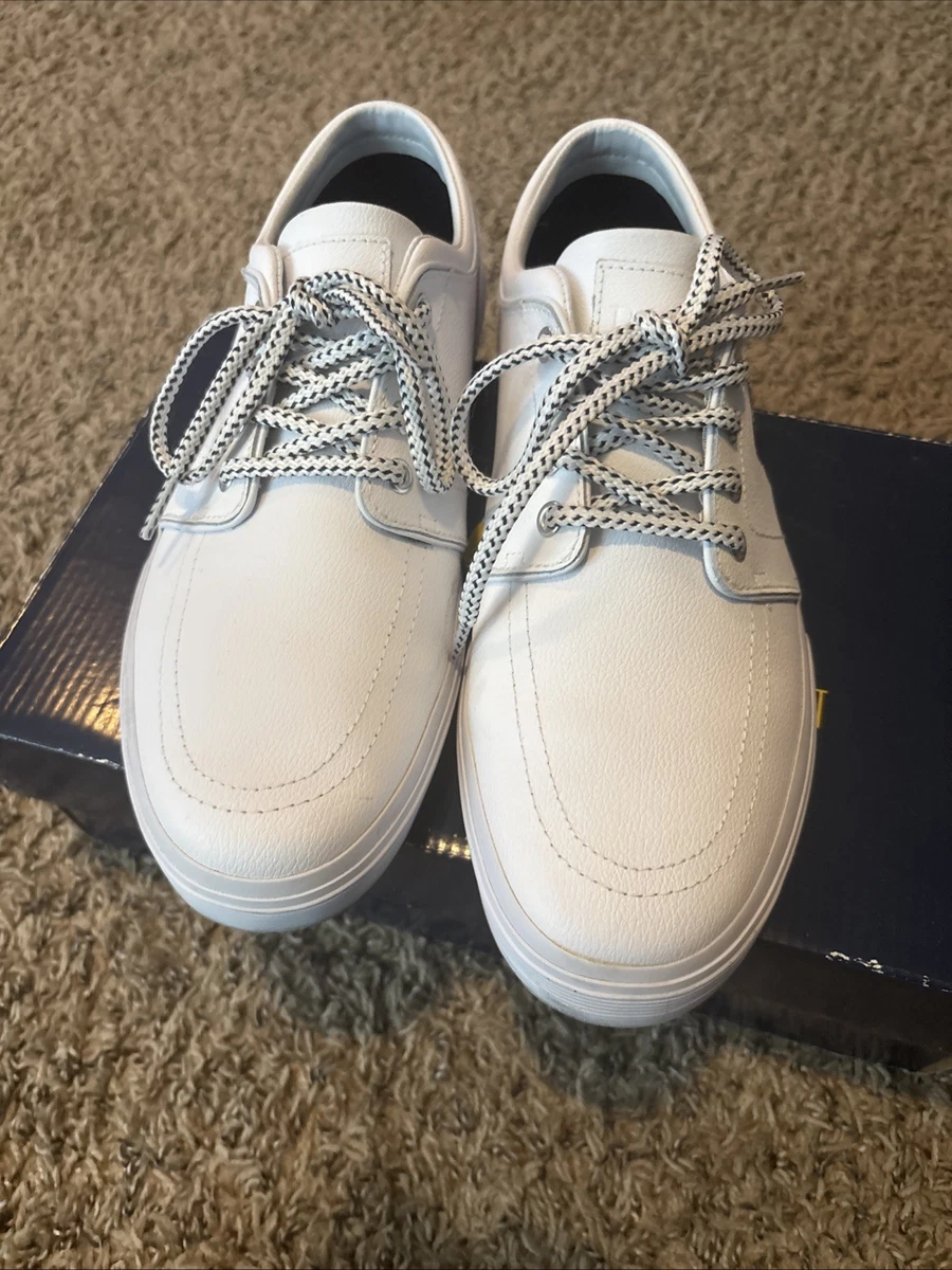Sporty, Preppy Polo Ralph Lauren Classic White Leather Sneakers  11D Polo Ralph Lauren Faxon Low Mens White Sport Leather  main image 3