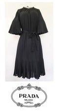 USED PRADA PLEATED DRESS, BLACK, RARE, SIZE 42S GOOD