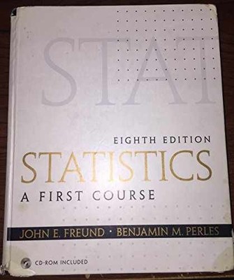 Statistics: A First Course - Paperback, by Freund John; Perles - Acceptable