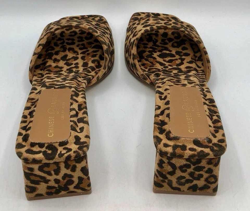 Lavandería China TOTALMENTE NUEVA 🐆Impresión de Leopardo 🐆Slide In Sandalía ✨Liinda Tacón Bloque 8 Foto 3 de 4
