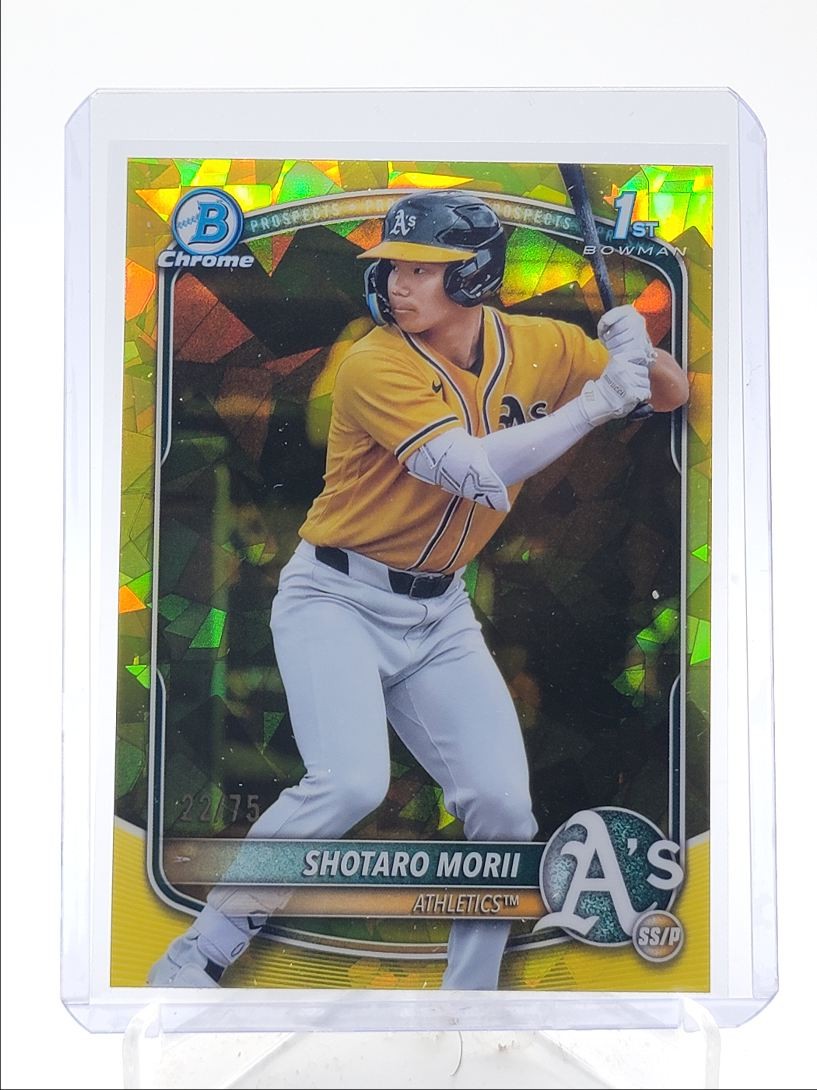 SHOTARO MORII 2025 BOWMAN CHROME 1ST SAPPHIRE YELLOW REFRACTOR C /75 Q4450