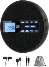 Qneye Portable CD Player with Bluetooth FM Transmitter for Home Car Black