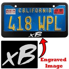 Engraved Black License Plate Frame - Scion Xb Logo