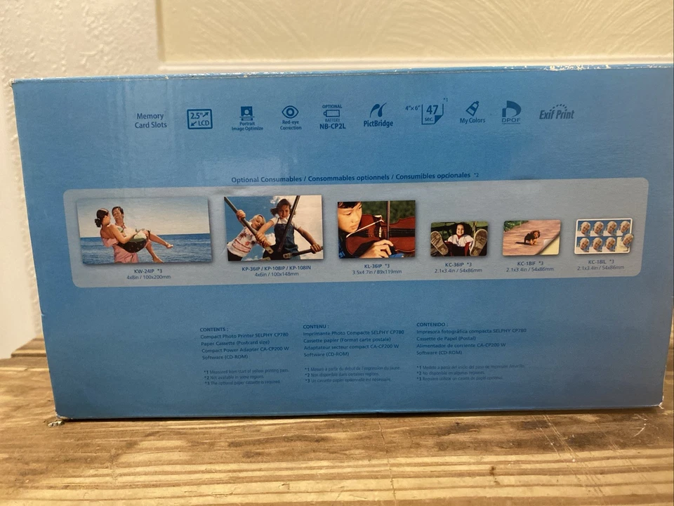 NEW Canon CP780 SELPHY Portable Photo Printer - Silver - W/ Photo Paper - Image 3 of 4