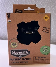 New Fuggler Ugly Monster Farting Figures 3" Black Munch Munch Motion Activated