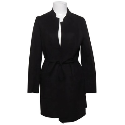H&M, Mantel, Damen, Größe: 36, Schwarz, Elasthan/Polyester, Einfarbig #BfG
