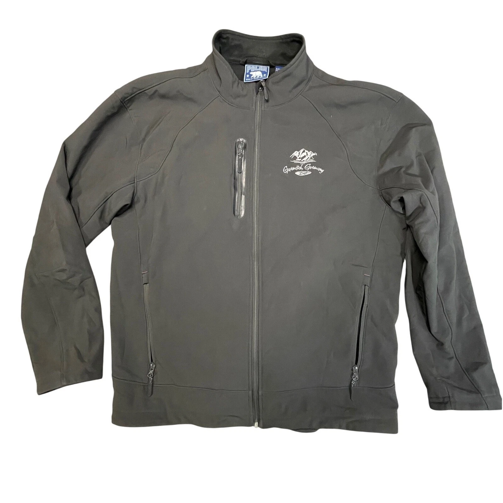 Polar Quality Sportswear Men's Black Full Zip Jacket XXL W/ Embroidery