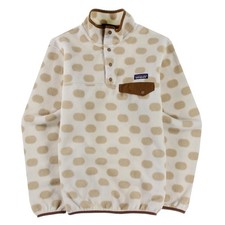 Patagonia Synchilla Snap-T Fleece Pullover Women  s S Polka Dot Cream Brown