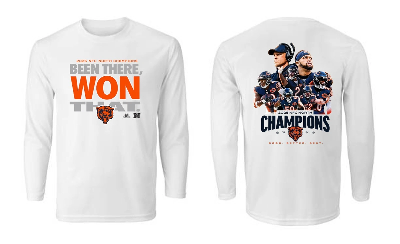 Chicago Bears 2025 NFC North Division Champions Two Long Sleeve