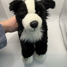 Animal Alley Border Collie Plush Toy Black  White Toys R  Us Stuffed Animal 17  