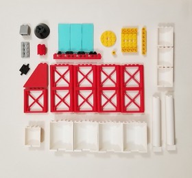 Lego City - Space Center #3368 parts lot - red support girders 1x6x5, cylinders