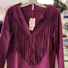 RAGA Purple Fringe Tunic Top