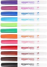 Amazon Basics Dry Erase Markers, Low Odor 12 Count (Pack of 1), Assorted 