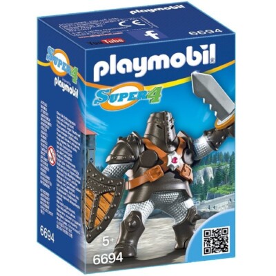 NEW SEALED Box Playmobil 6694 Super 4 Black Colossus 8 pieces Castle