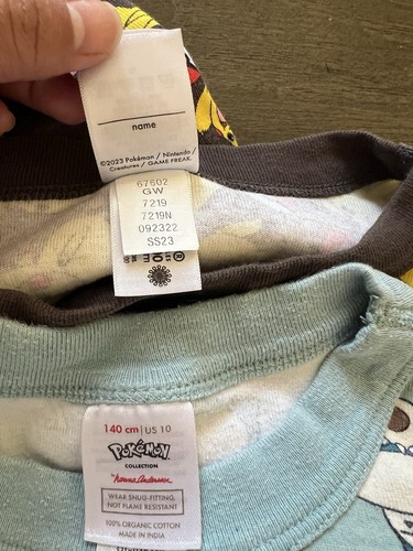 hannah andersson Pokemon boys pajama tops Short Sleeve lot of 2 Size 10 - Picture 5 of 9