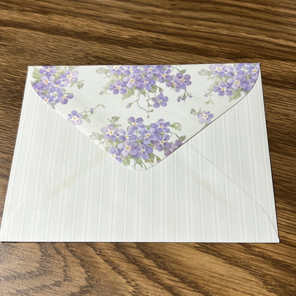 Carol Wilson Rose Garden Thank You Blank 8 Cards Violet Flower Made USA - Image 3 of 4