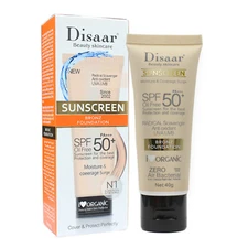 DISAAR BEAUTY Sunscreen Foundation Face Cream Body Protect UVA UVB SPF 50+ 40g