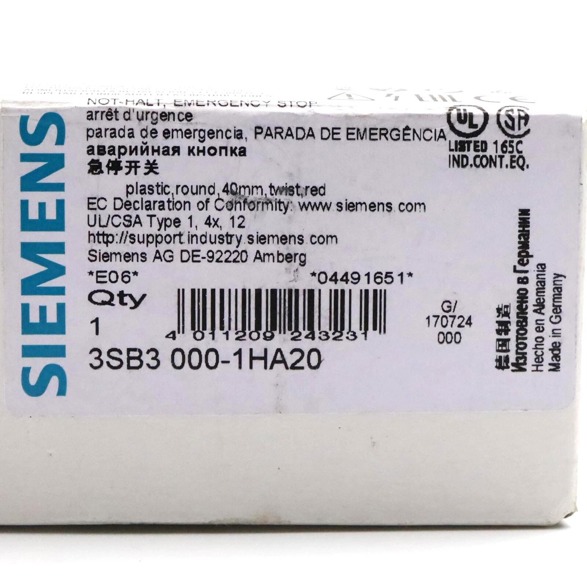 3SU1801-0NA00-2AC2 | Siemens SIRIUS ACT 3SU18 NOT-AUS-Schalter SMD 1 Öffner Rot Better World 85mm X 112.5mm Drehfreigabe | RS
