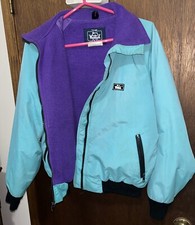 VTG 80s The Woolrich Woman Winter Jacket SZ M Purple Lining. Stains On Shell.