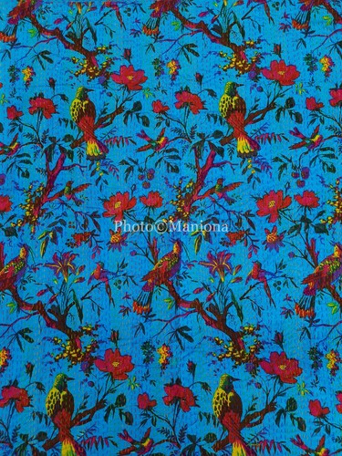 Manta de colcha hecha a mano con estampado de pájaro Kantha edredón algodón indio - Imagen 9 de 22