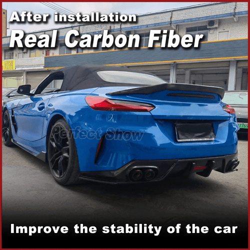 Fit For BMW Z4 G29 M40i 2019-24 Real Carbon Fiber Rear Bumper Lip Diffuser W/LED - Picture 2 of 7