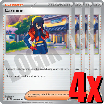 4x Carmine 103/131 x4 - Prismatic Evolutions - Pokemon TCG - Playset