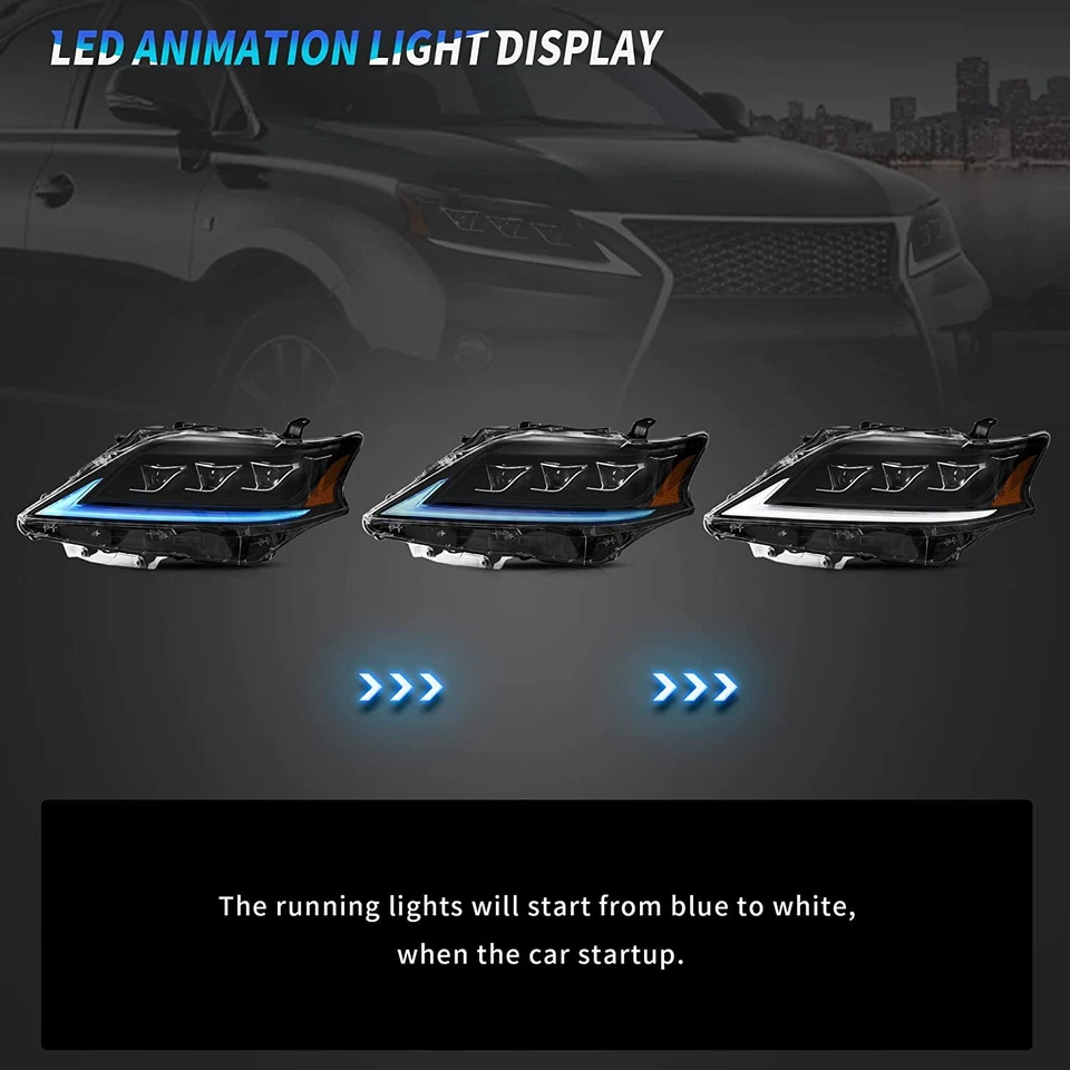 VLAND Paar LED Scheinwerfer Für Lexus RX270 RX300 RX350 RX450H 2013-14 2015 - Bild 3 von 4