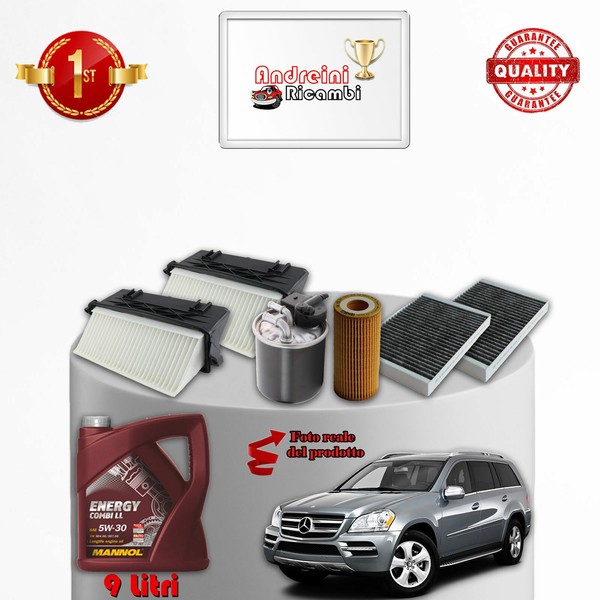 Kit Wartung 4 Filter Und ÖL Mercedes GL 350 D X164 195KW 265PS Ab 2010-image