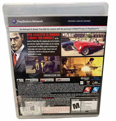 Mafia II 2 - No Map - Has Manual, Case; Disc is excellent PlayStation 3 PS3