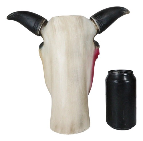 Western Patriotic Texas State Flag Lone Star Rustic Cow Skull Vase Planter Decor - 第 7/9 張圖片