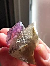 Amethyst, transparent side scepter crystal, Little Gem mine, MT, USA