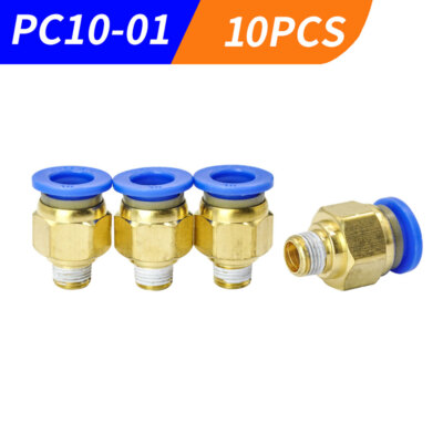 10PCS 3/8'' OD Tube X 1/8'' NPT Pneumatic Fitting, Push To Connect Air Fitting