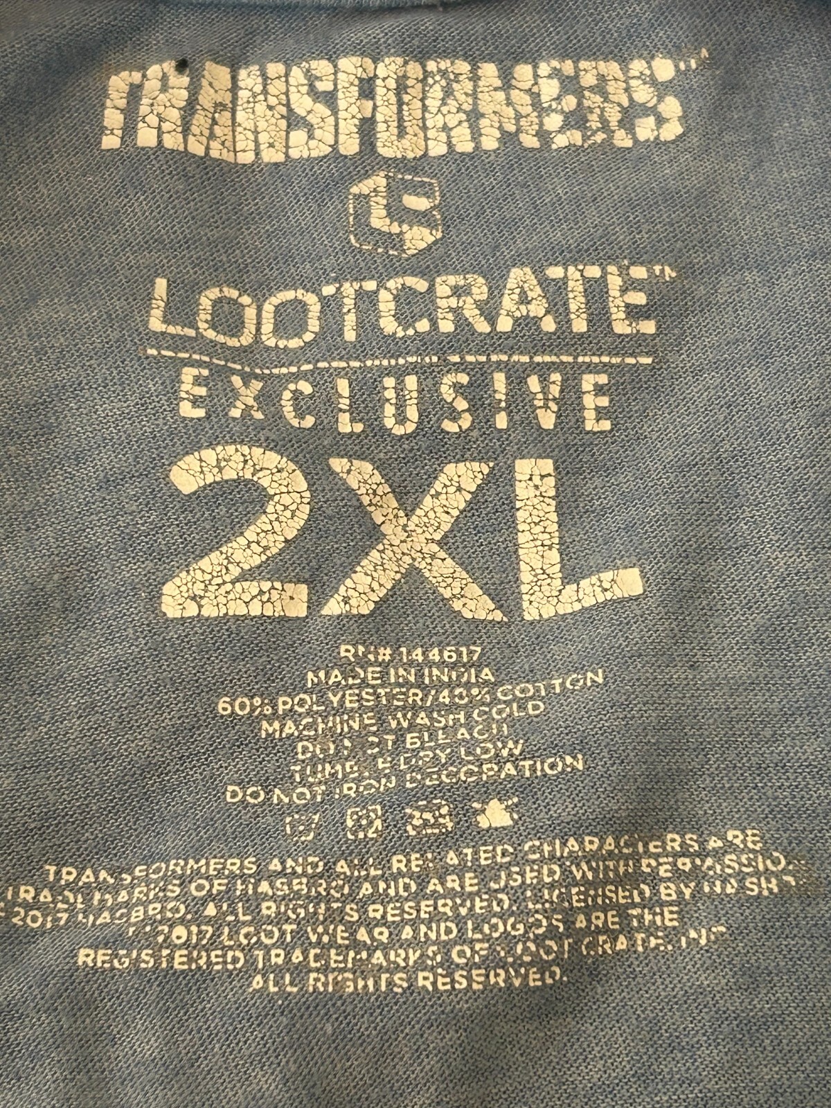 Transformers Lootcrate T-Shirt Men's 2XL Light Blue Polyester Crew Short Sleeve image 2
