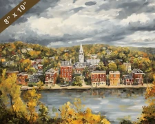 Maysville skyline oil painting 8x10 Print